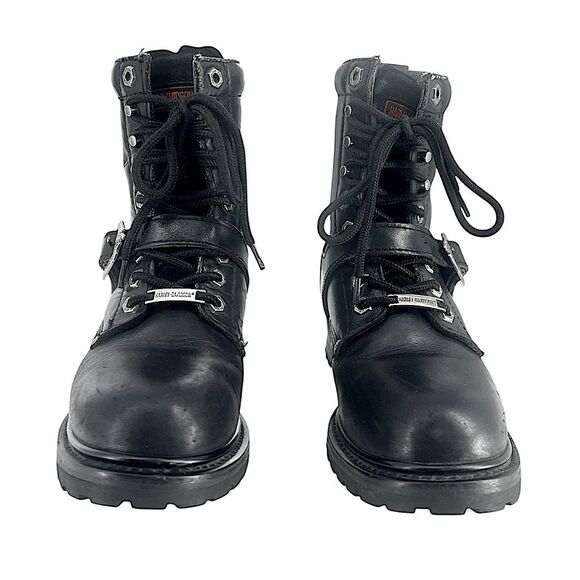 Harley Davidson Faded Glory Women's Motorcycle Black Leather Biker Boots Size 7 - Picture 11 of 16